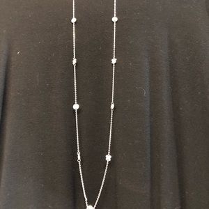 Brighton drop silver tone/crystal necklace